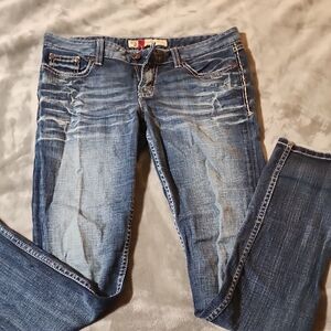 BKE Distressed Blue Skinny Jeans